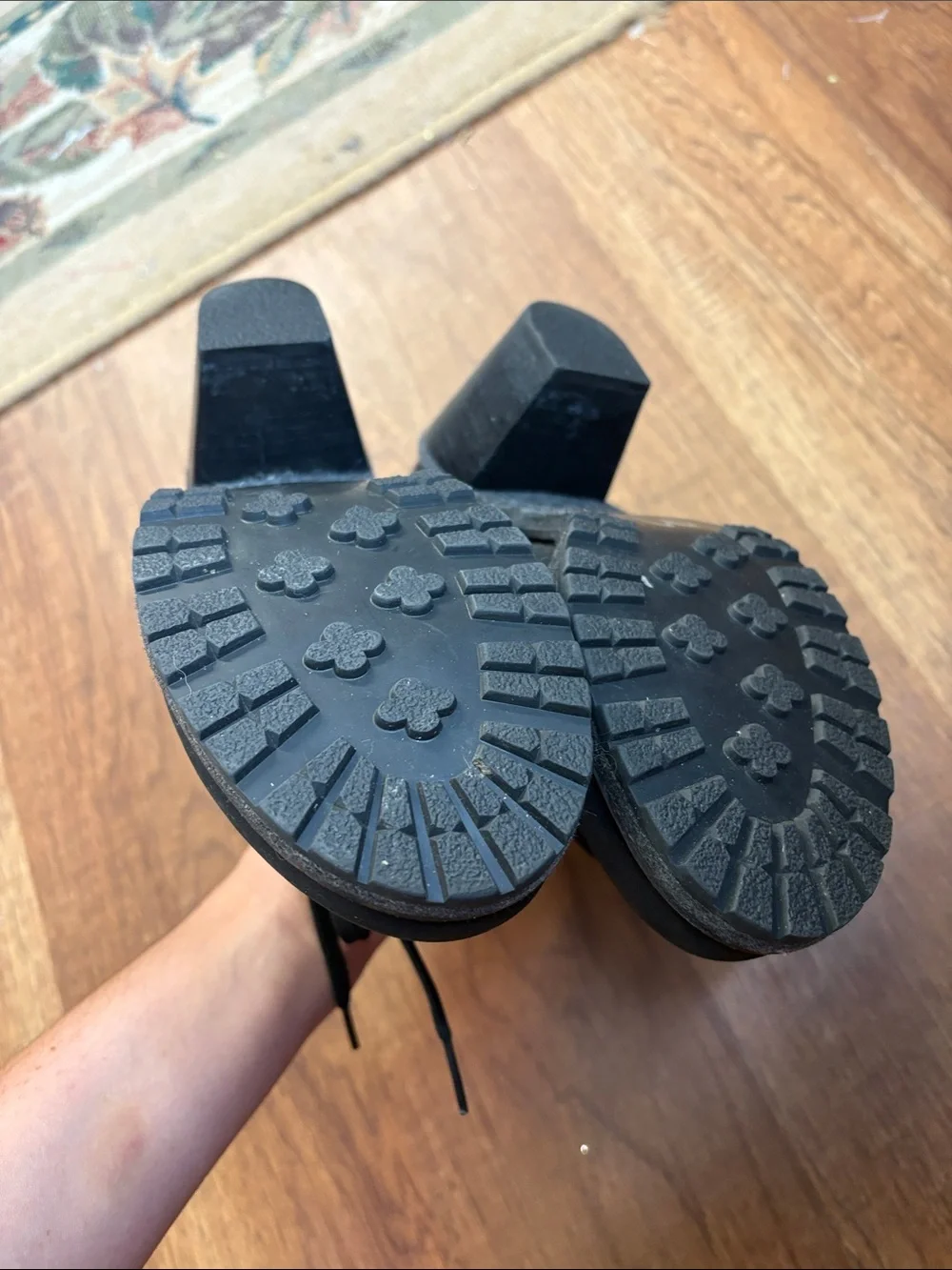 Woolrich Black Leather & Dark Gray Wool Hiker Sneakers
